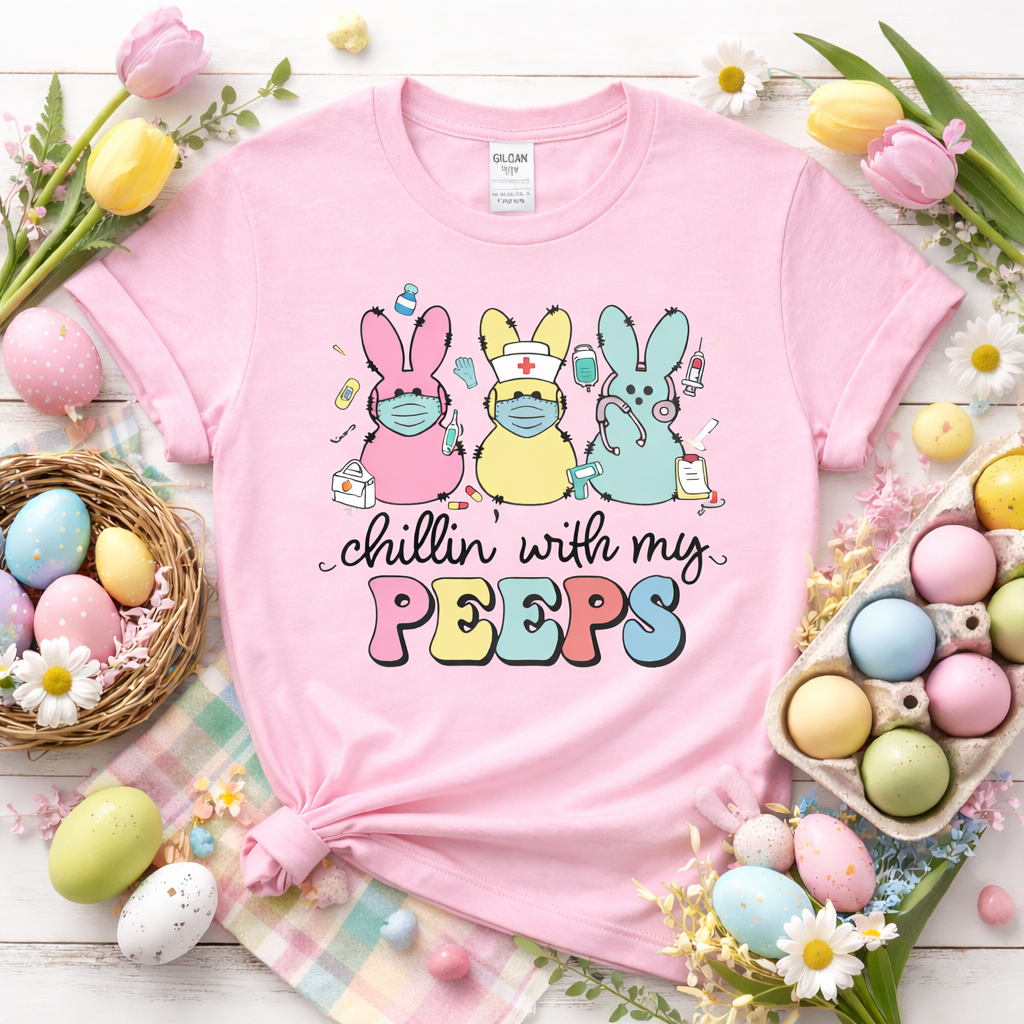Chillin’ With My Peeps – Easter Nurse & Healthcare Worker Softstyle T-Shirt
