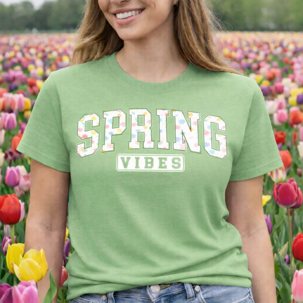 Spring Vibes Floral Graphic Softstyle T-Shirt