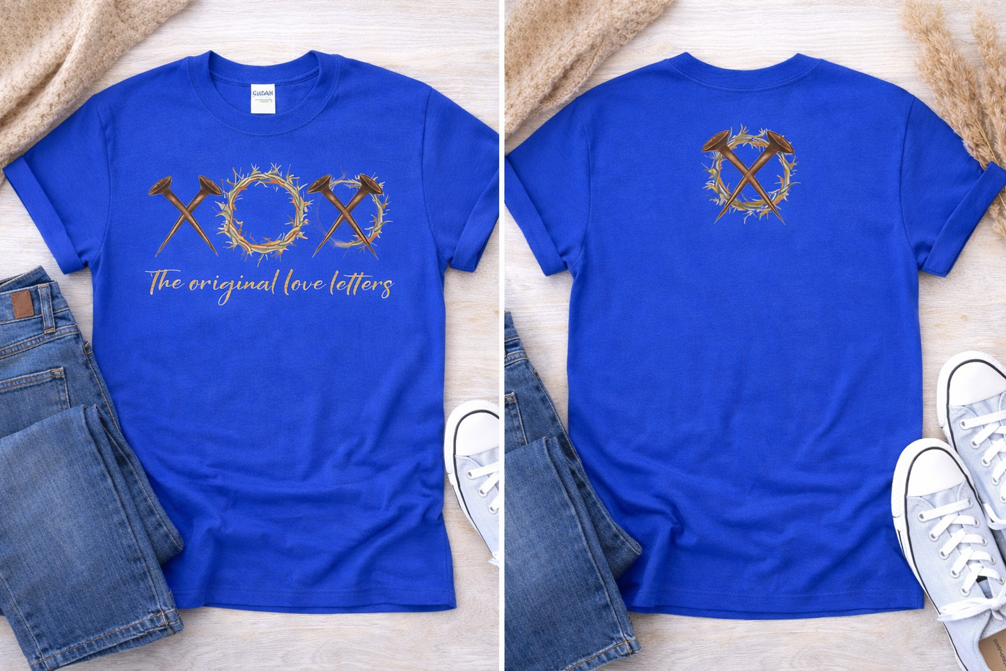 Christian Easter Shirt – “The Original Love Letters” Faith T-Shirt Front and Back Design Softstyle T-Shirt