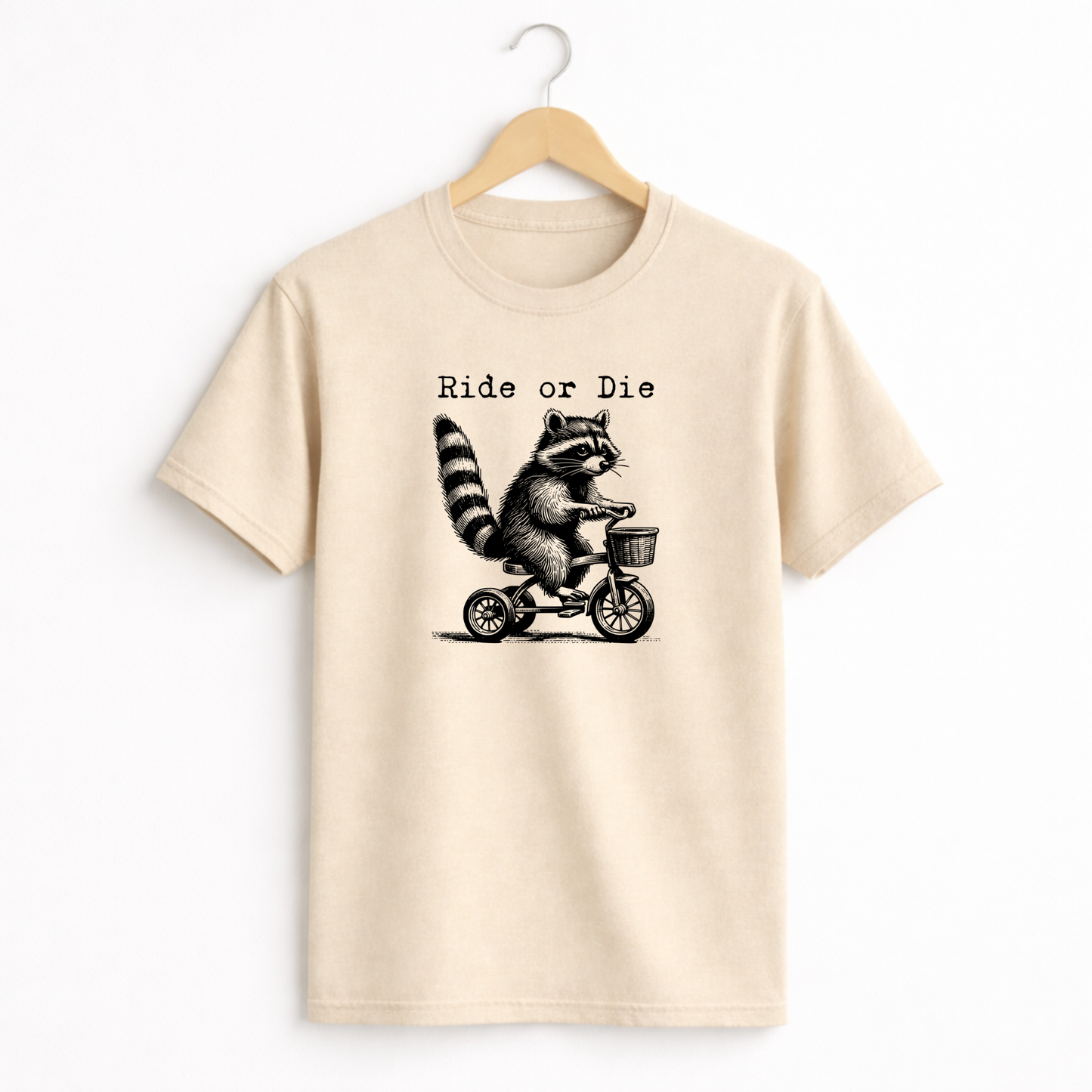 🦝 Ride or Die Raccoon Tee – Softstyle