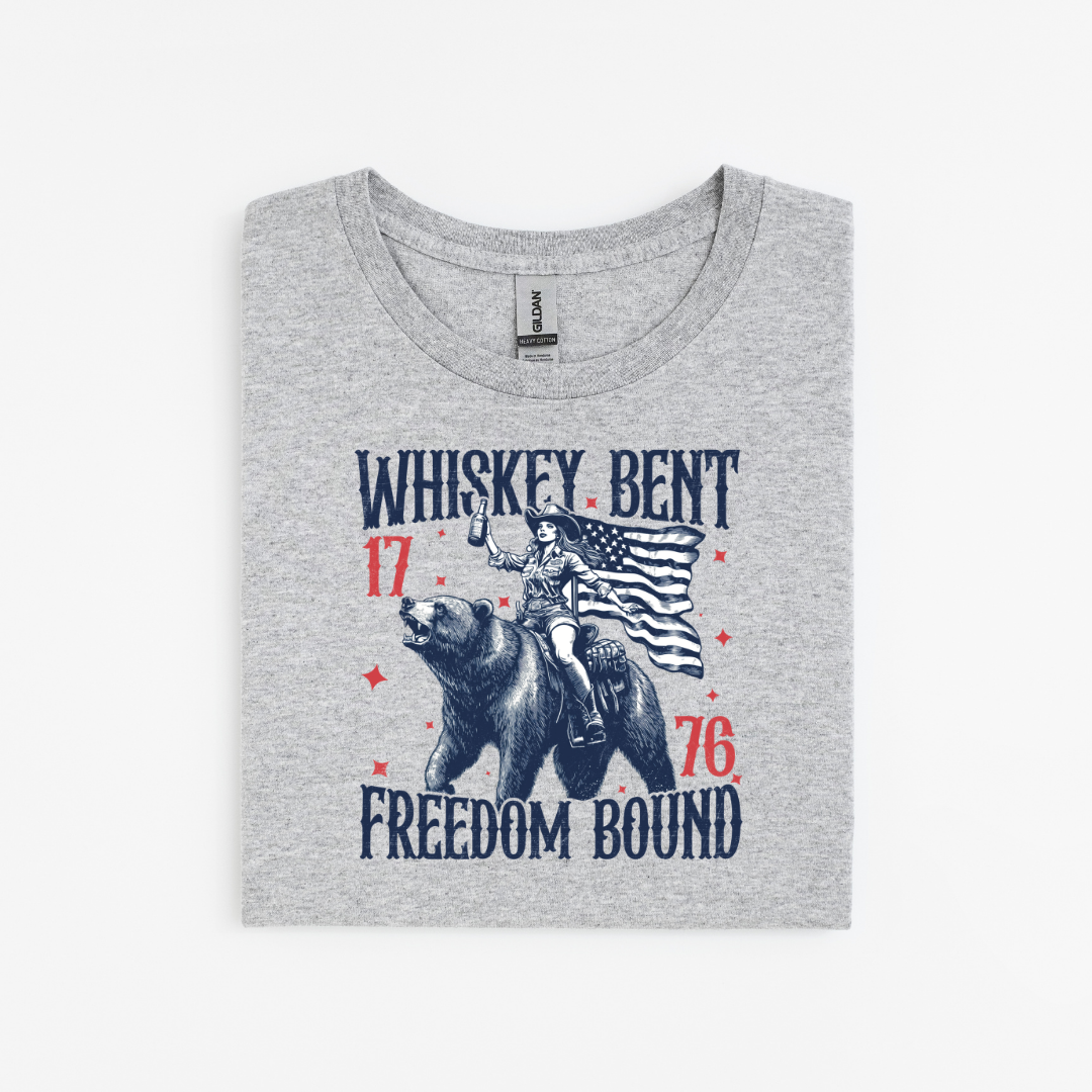 Whiskey Bent 1776 Freedom Bound Patriotic Western Tee
