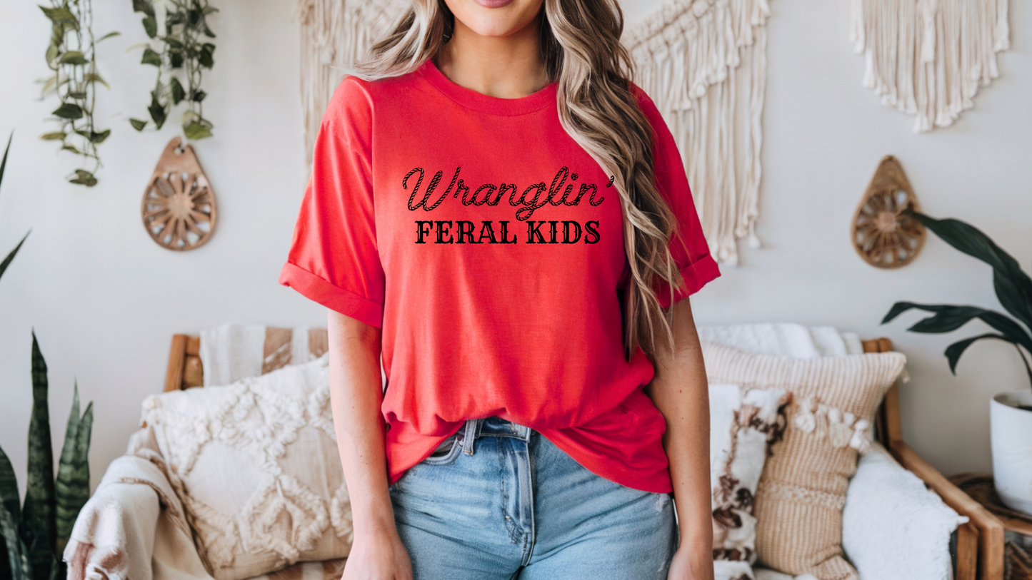 Wranglin’ Feral Kids – Comfort Colors Premium Tee