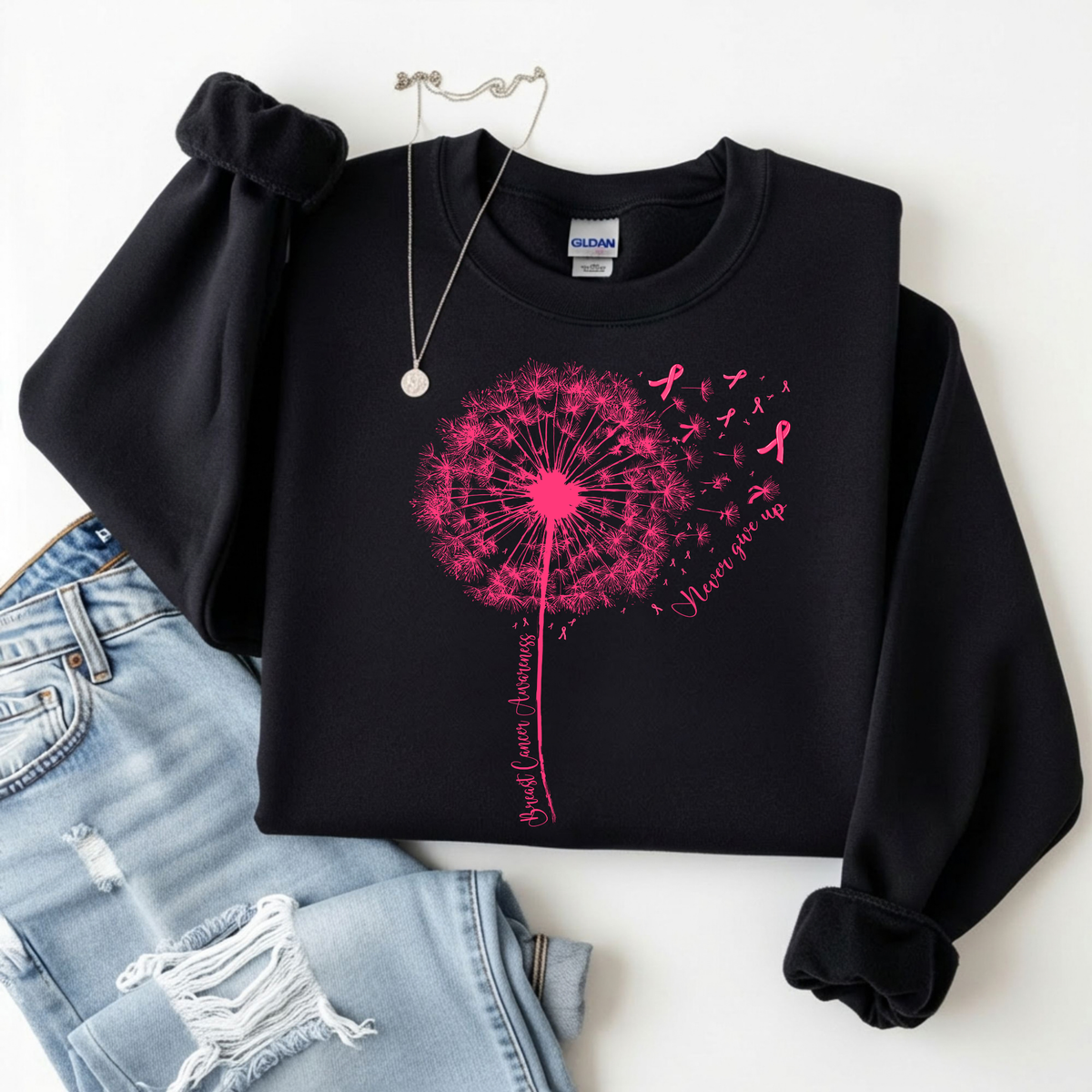 Never Give Up | Breast Cancer Awareness Apparel