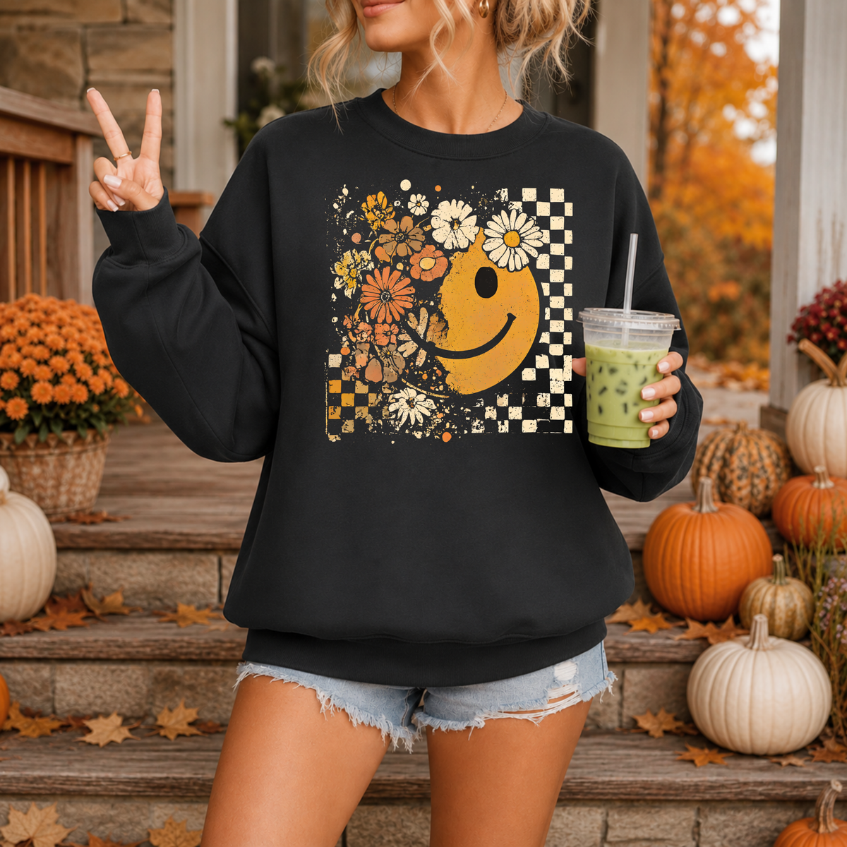 Retro Smiley & Florals | Fall Apparel