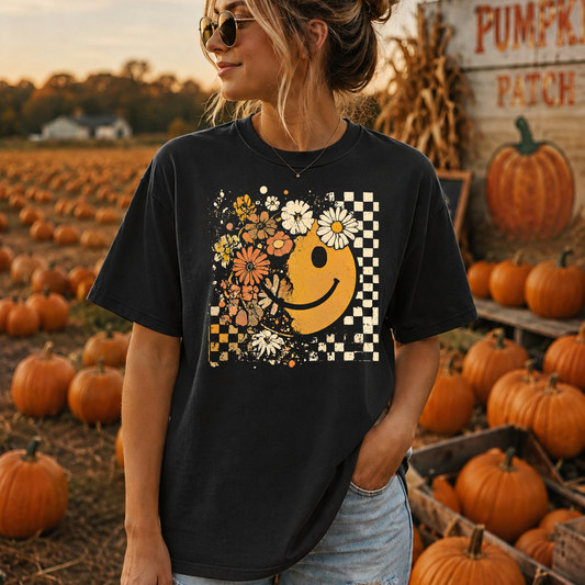 Retro Smiley & Florals | Fall Apparel