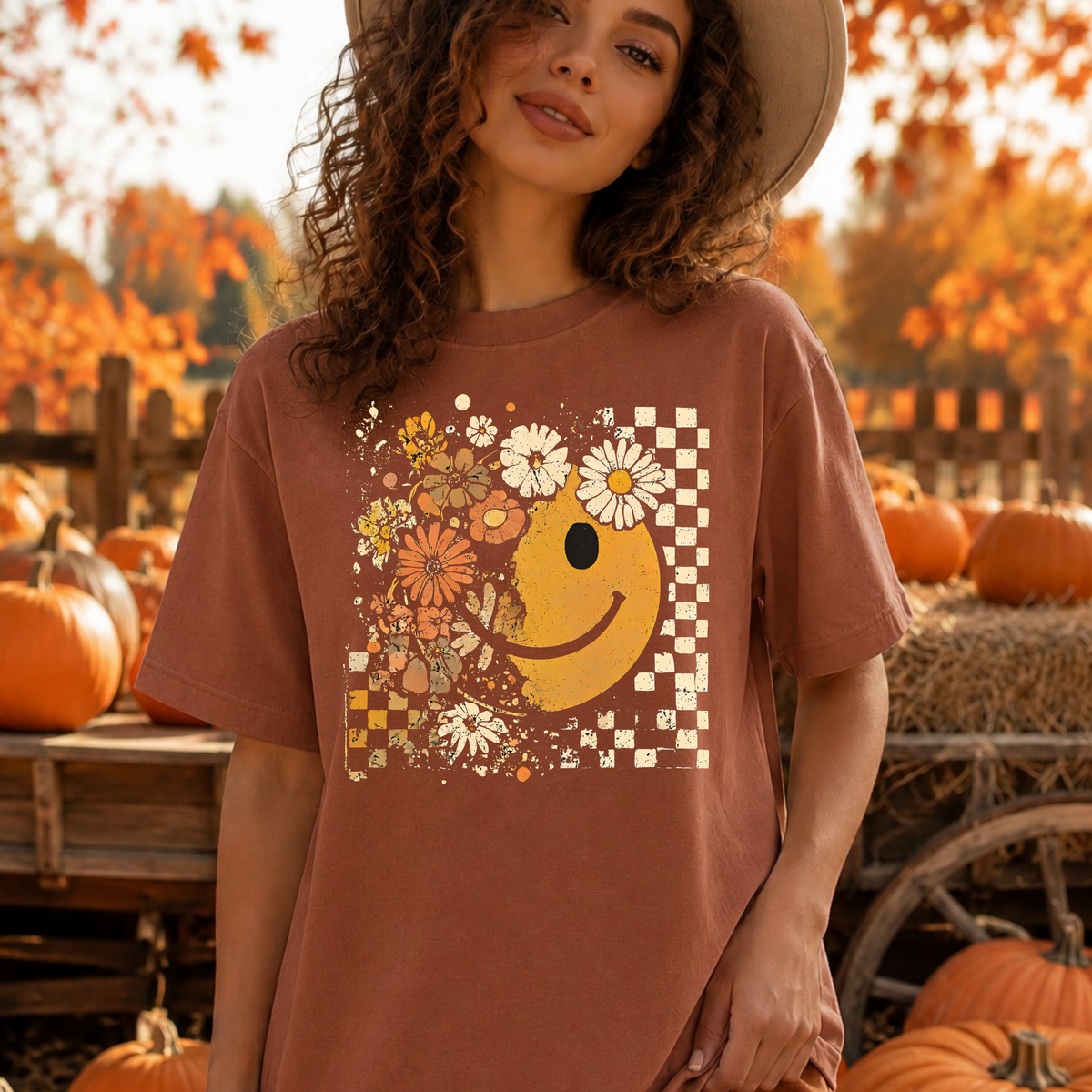 Retro Smiley & Florals | Fall Apparel