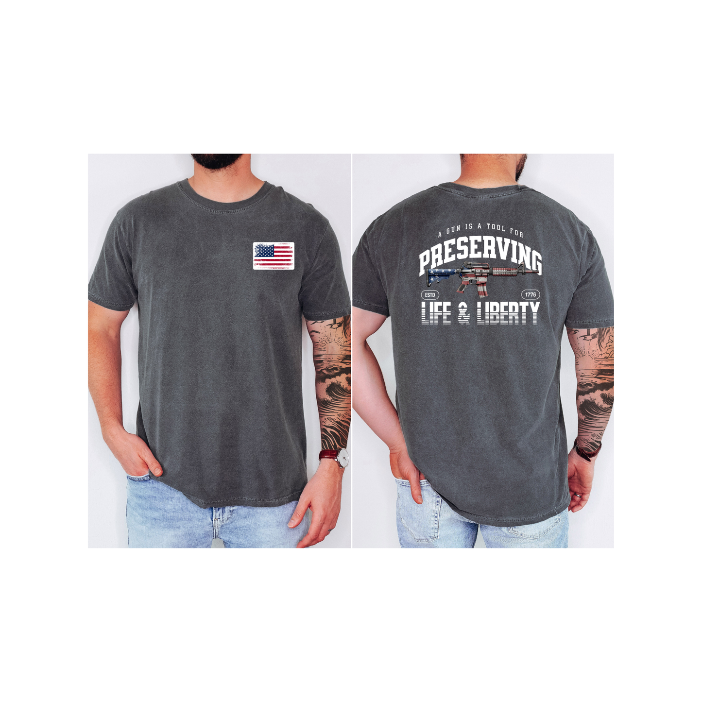 Preserving Life & Liberty Patriotic Comfort Colors 1717 T-Shirt