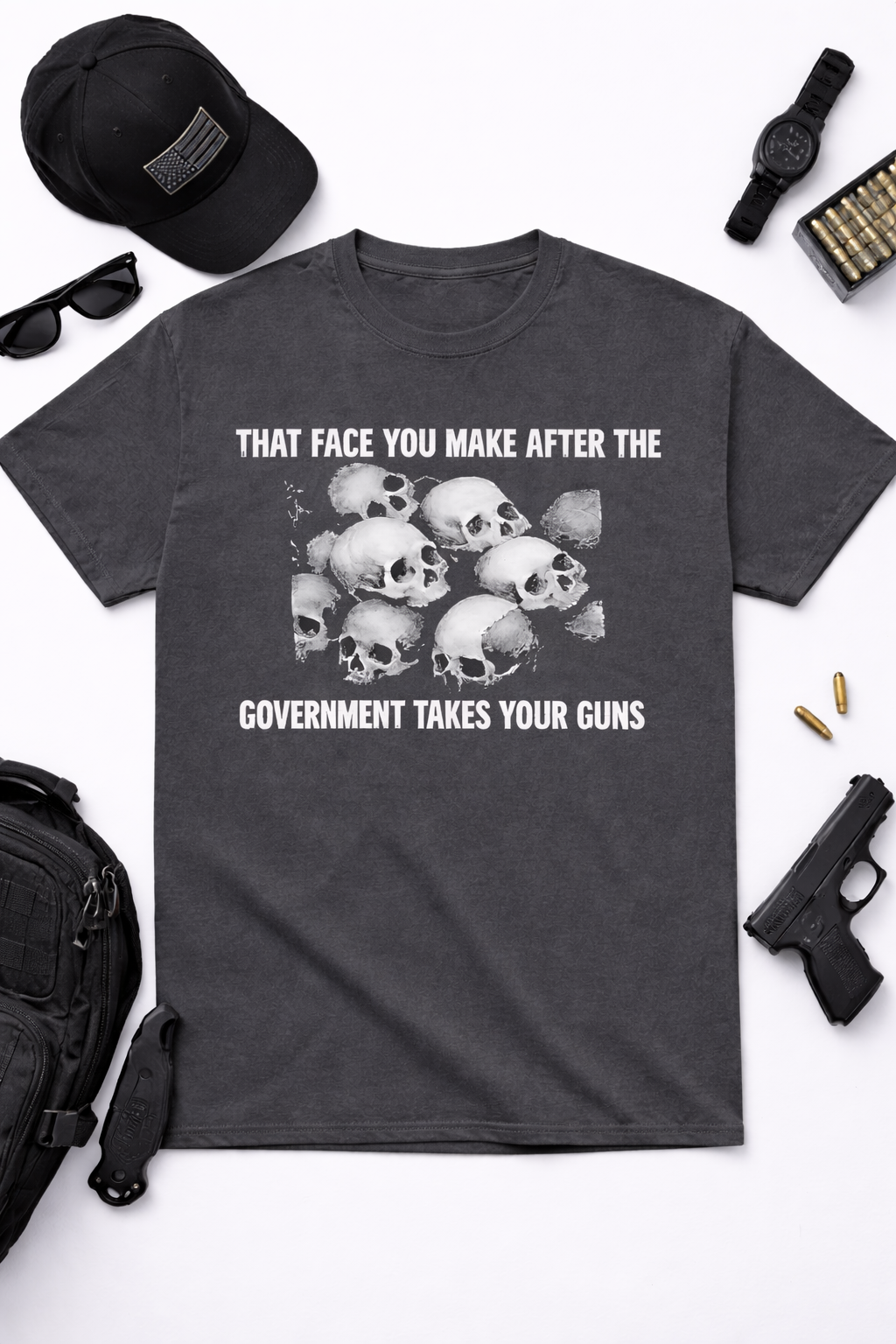 Skull Gun Control Graphic Comfort Colors Premium Tee