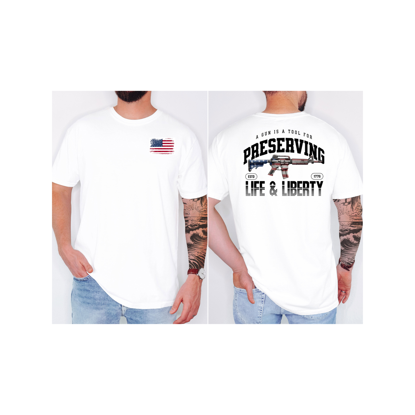 Preserving Life & Liberty Patriotic Comfort Colors 1717 T-Shirt