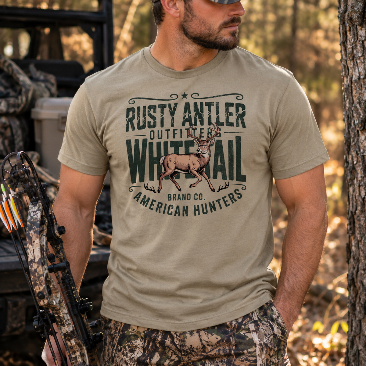Rusty Antler Whitetail | Hunting Graphic T-Shirt