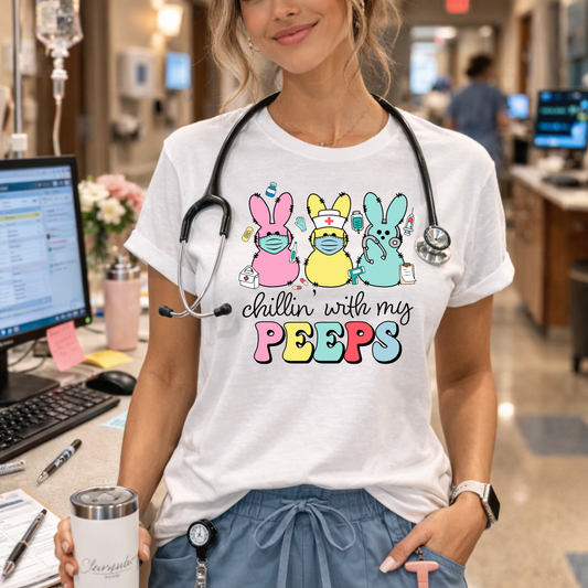 Chillin’ With My Peeps – Easter Nurse & Healthcare Worker Softstyle T-Shirt