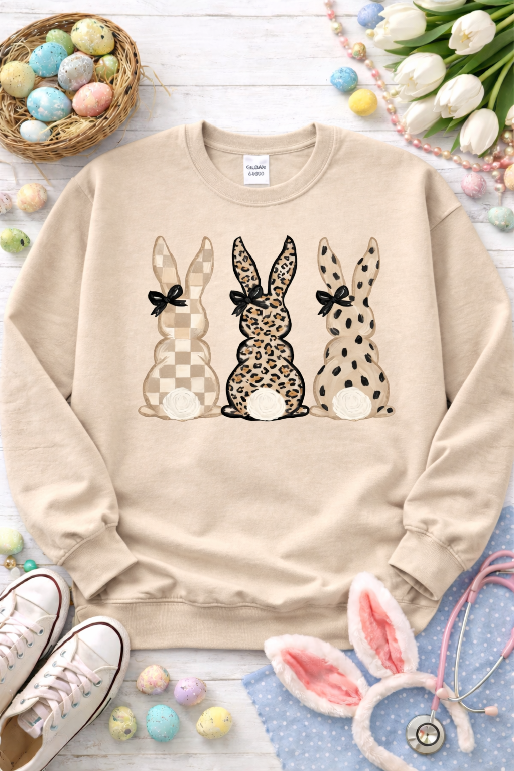 Neutral Bunny Crewneck Sweatshirt