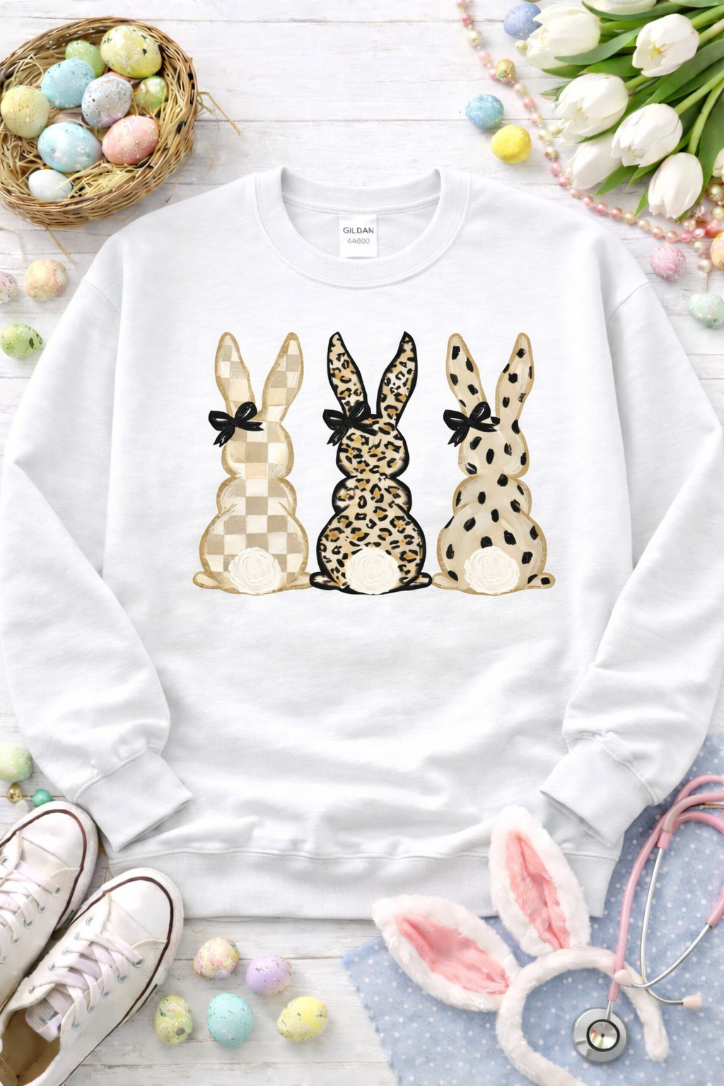 Neutral Bunny Crewneck Sweatshirt