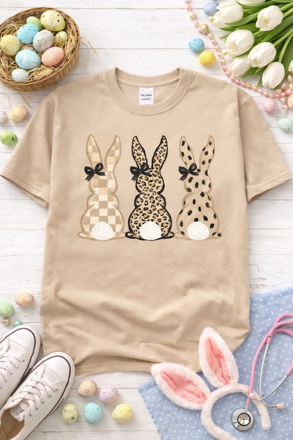 Neutral Bunny Graphic Softstyle T-Shirt