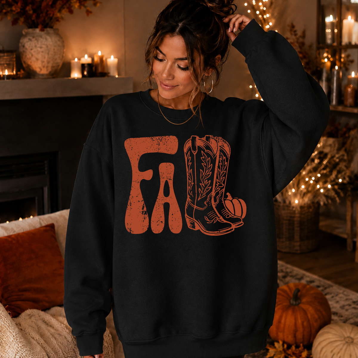 Fall Cowboy Boots & Pumpkin | Fall Apparel