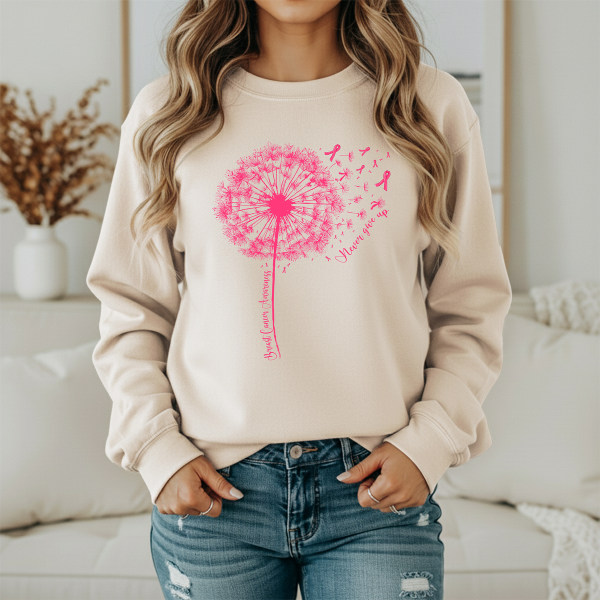 Never Give Up | Breast Cancer Awareness Apparel