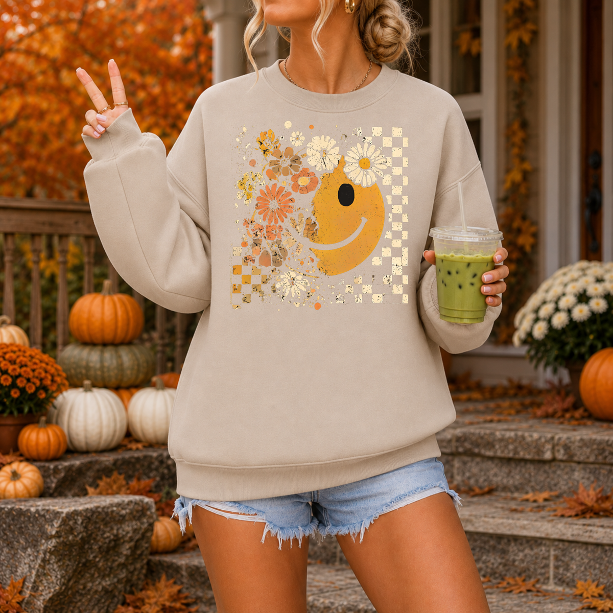 Retro Smiley & Florals | Fall Apparel