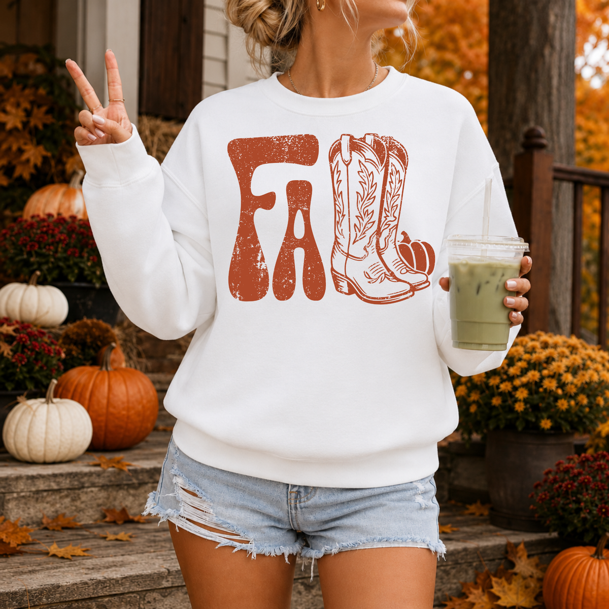 Fall Cowboy Boots & Pumpkin | Fall Apparel