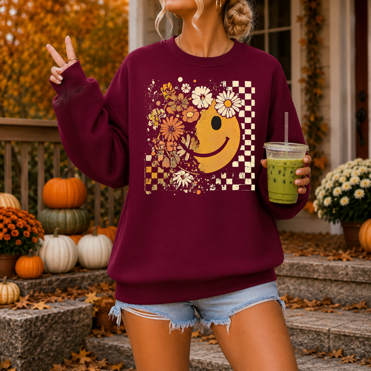 Retro Smiley & Florals | Fall Apparel
