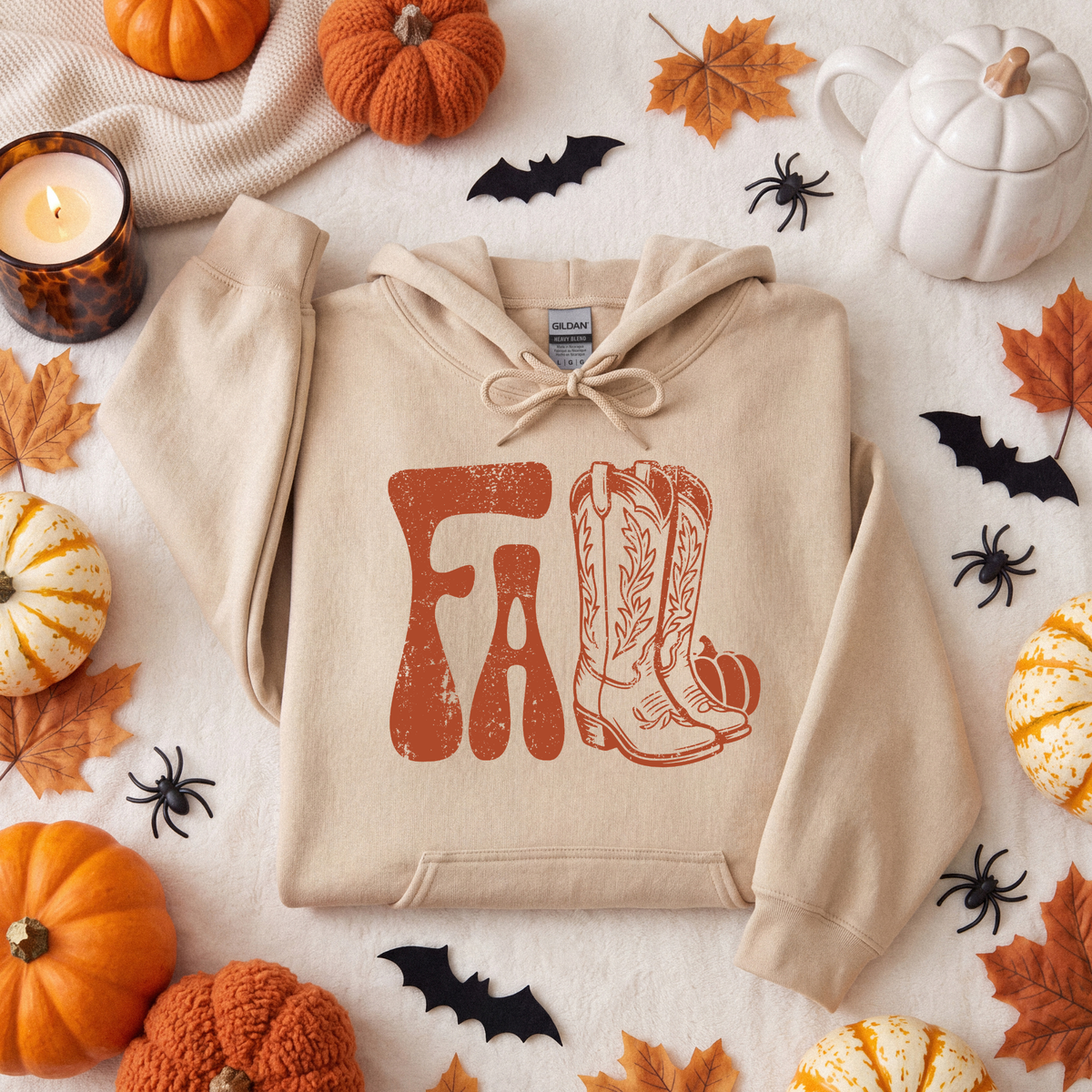 Fall Cowboy Boots & Pumpkin | Fall Apparel