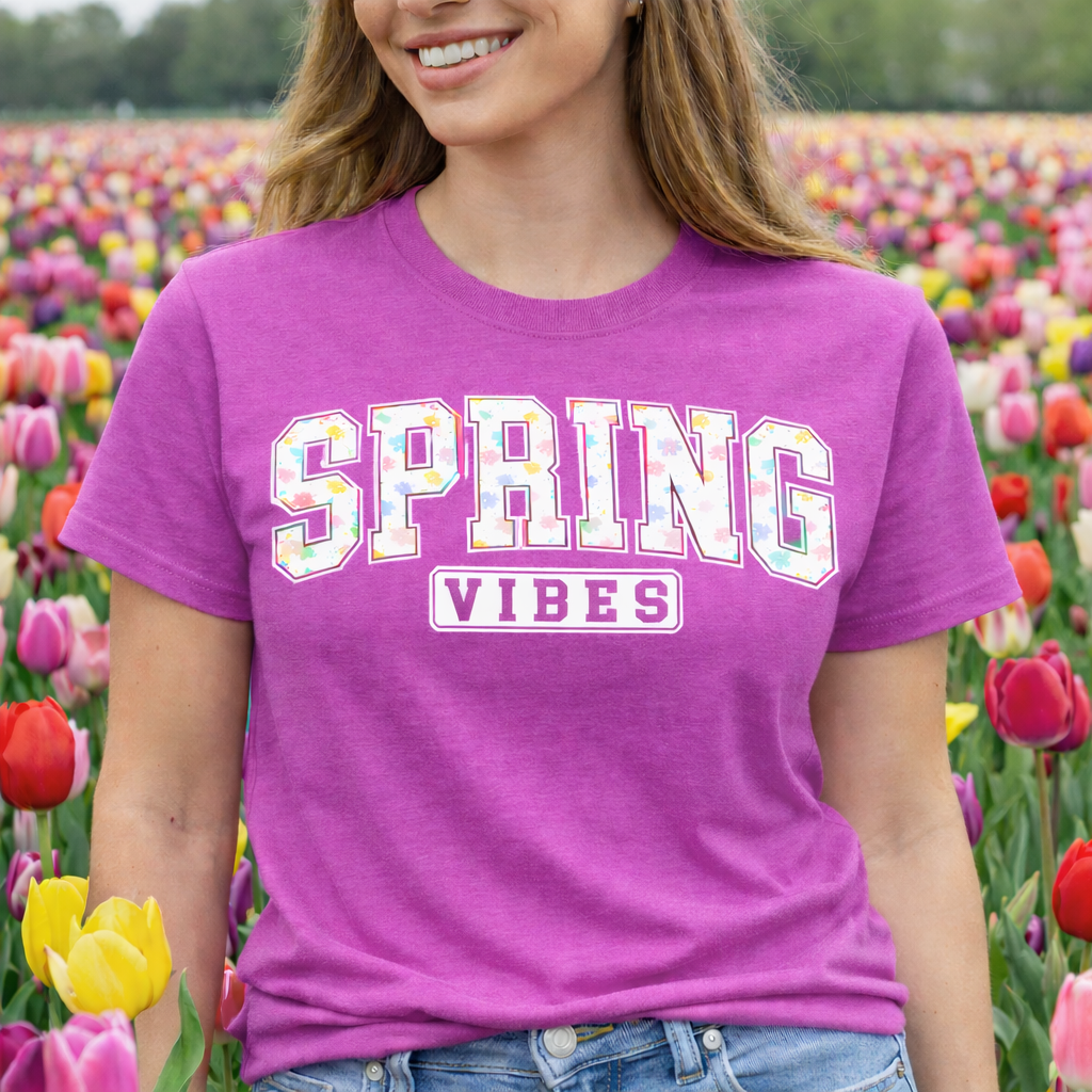 Spring Vibes Floral Graphic Softstyle T-Shirt