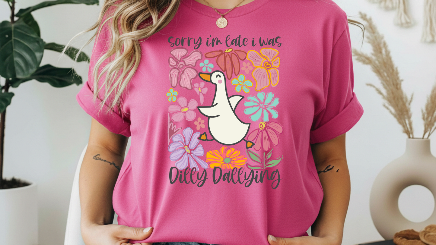 Sorry I’m Late, I Was Dilly Dallying Graphic Tee – G64000 Unisex Softstyle T-Shirt