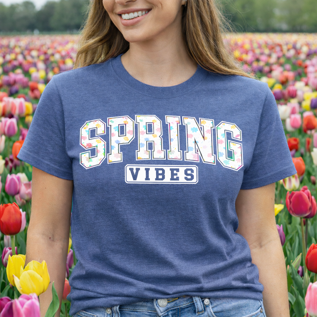 Spring Vibes Floral Graphic Softstyle T-Shirt