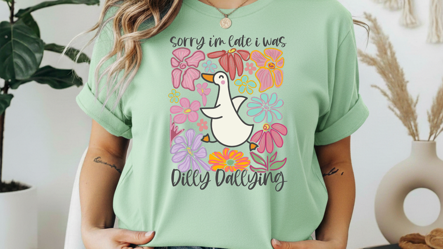 Sorry I’m Late, I Was Dilly Dallying Graphic Tee – G64000 Unisex Softstyle T-Shirt