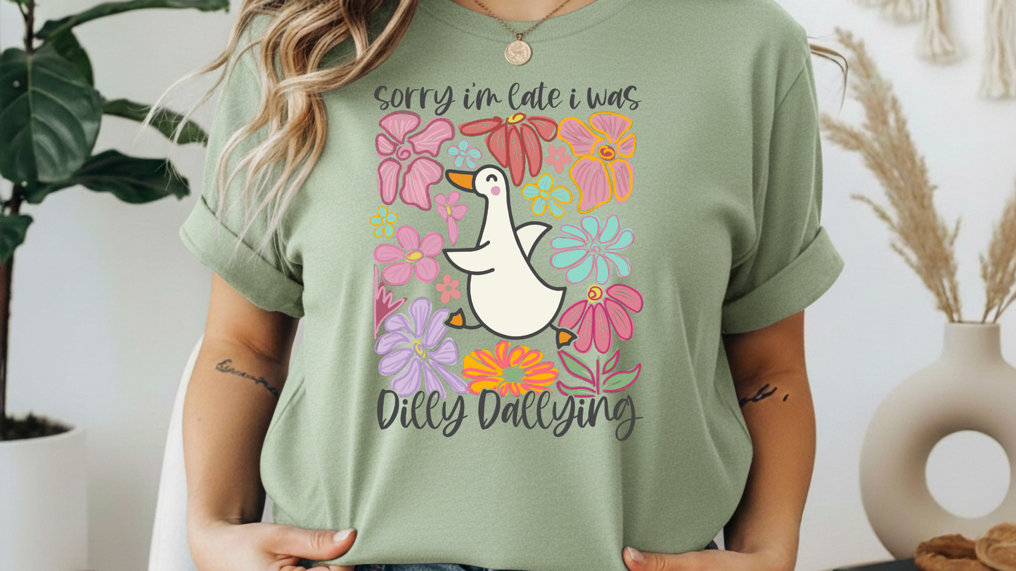 Sorry I’m Late, I Was Dilly Dallying Graphic Tee – G64000 Unisex Softstyle T-Shirt