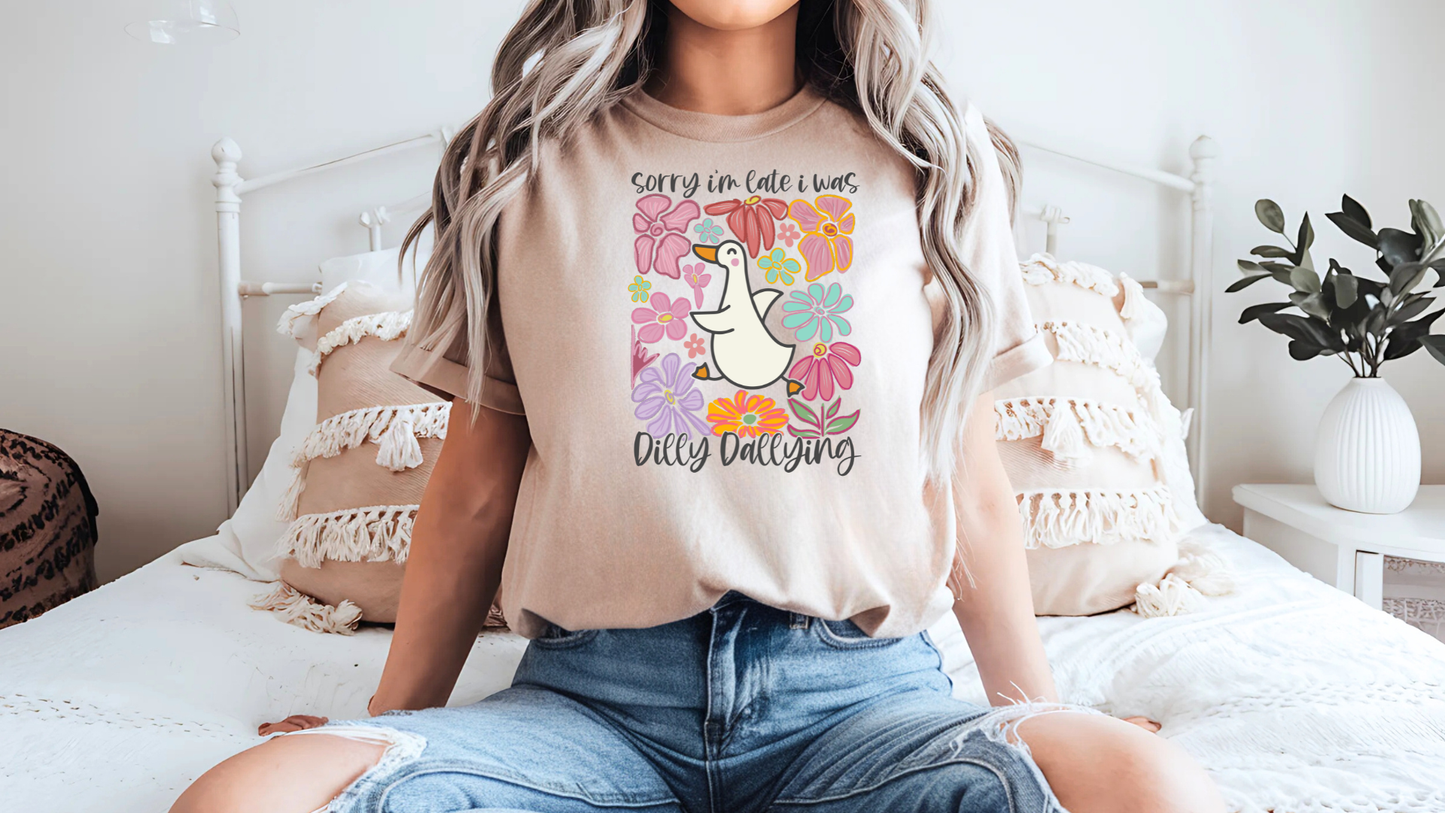 Sorry I’m Late, I Was Dilly Dallying Graphic Tee – G64000 Unisex Softstyle T-Shirt