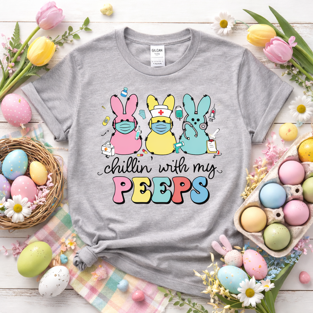 Chillin’ With My Peeps – Easter Nurse & Healthcare Worker Softstyle T-Shirt