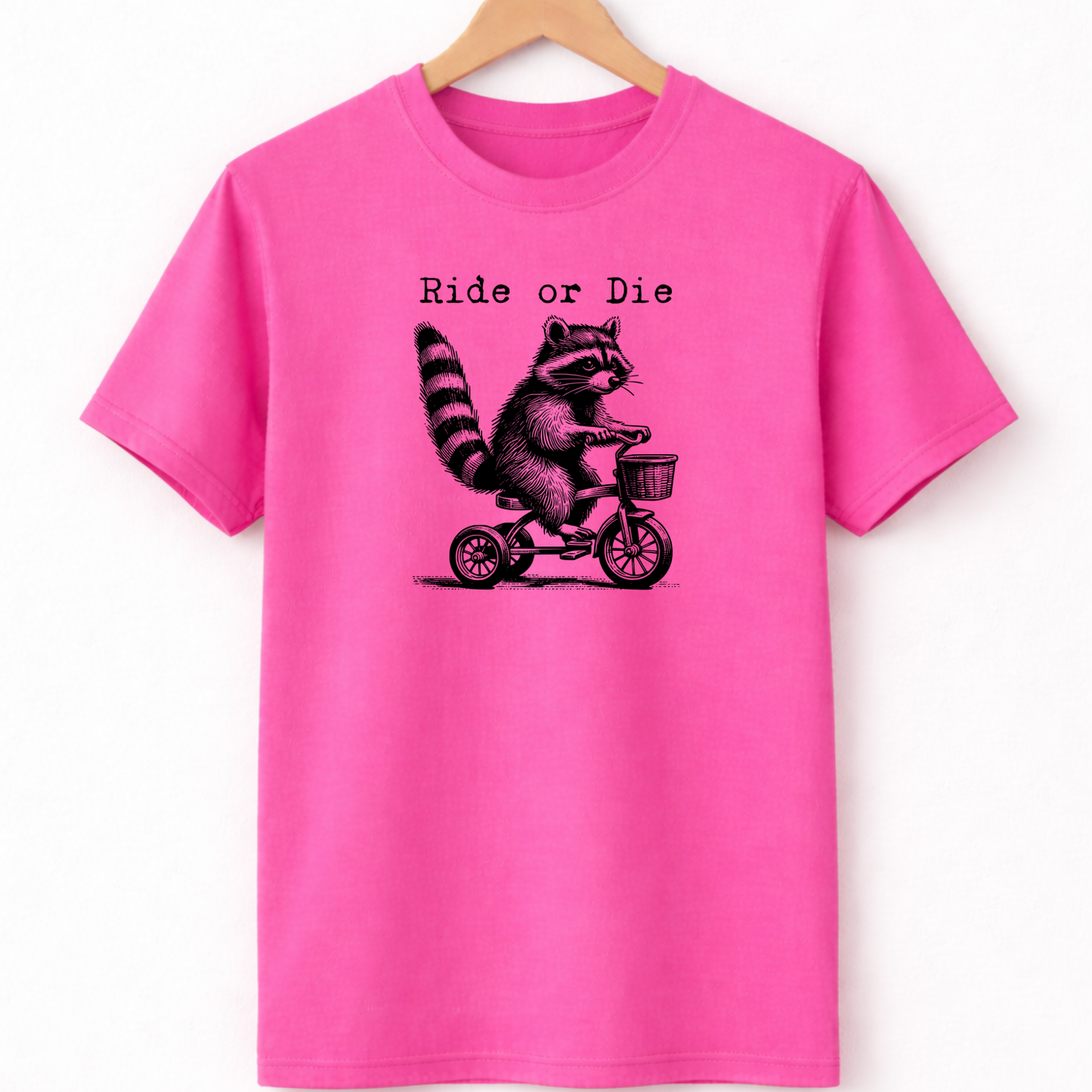 🦝 Ride or Die Raccoon Tee – Softstyle