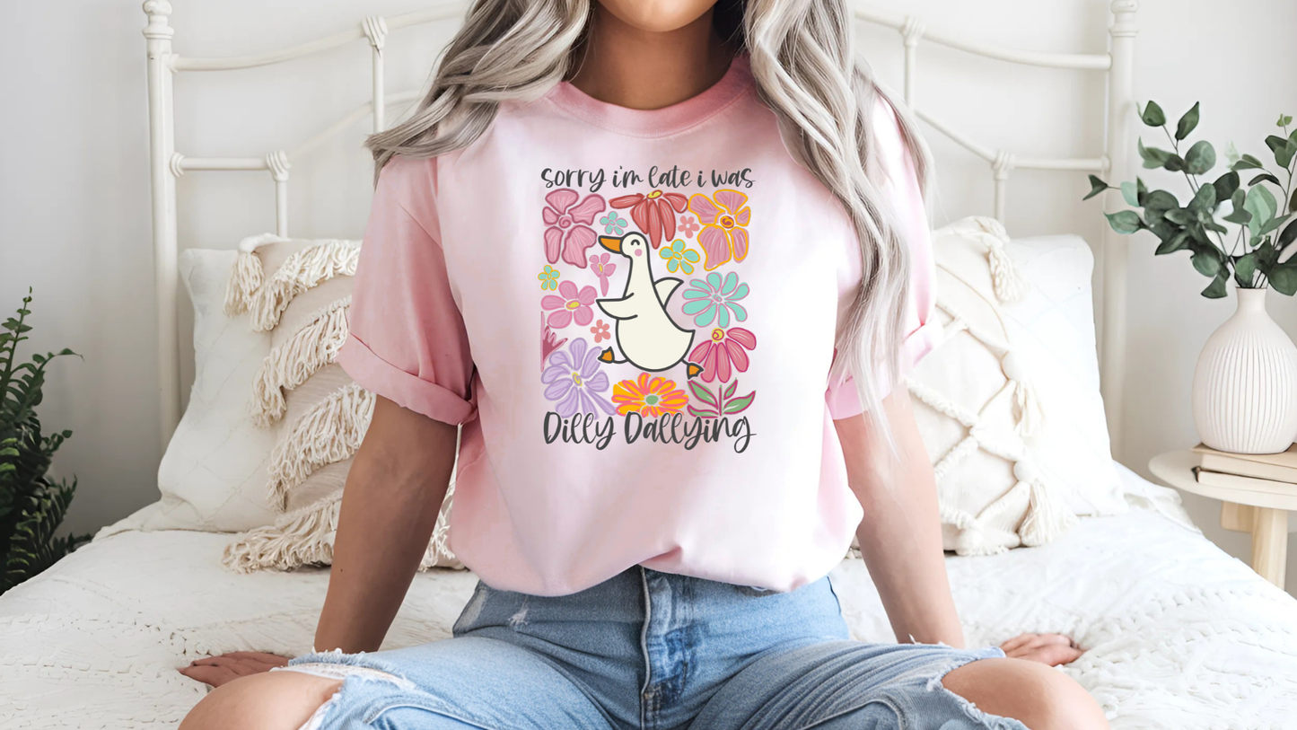 Sorry I’m Late, I Was Dilly Dallying Graphic Tee – G64000 Unisex Softstyle T-Shirt