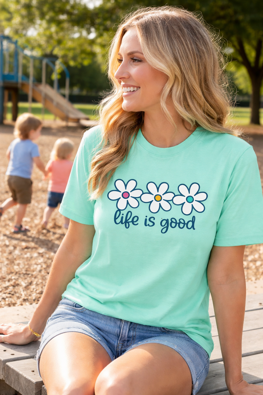 Life Is Good Daisy Tee – Comfort Colors Premium Tee