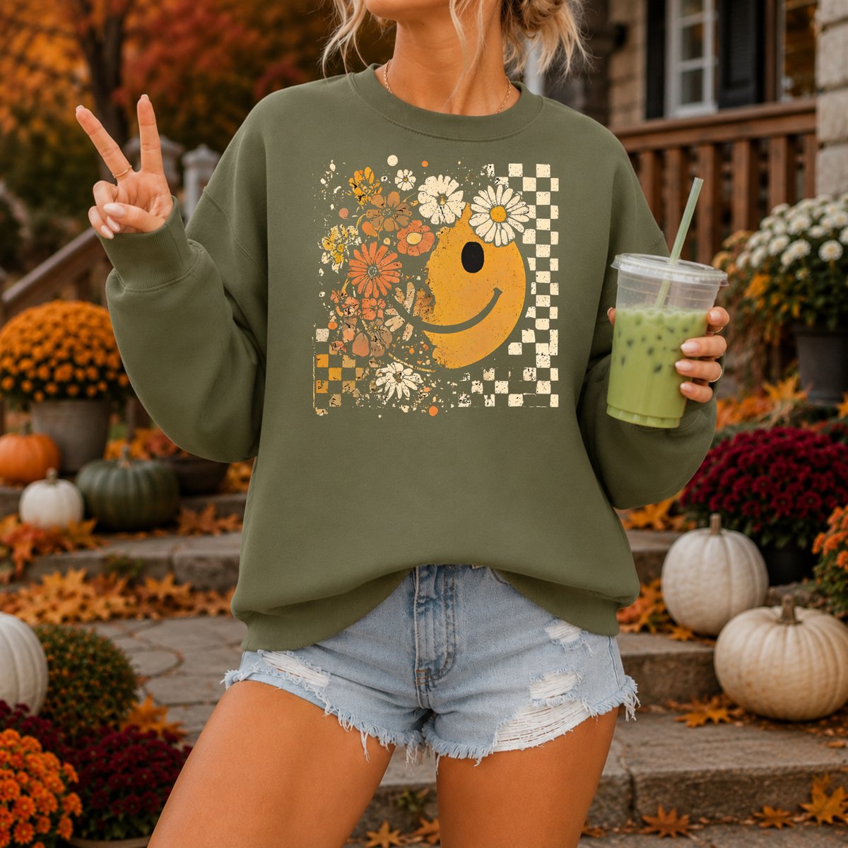 Retro Smiley & Florals | Fall Apparel