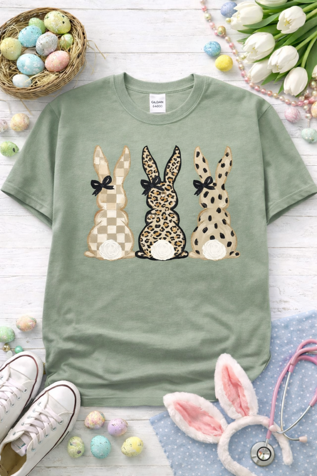 Neutral Bunny Graphic Softstyle T-Shirt