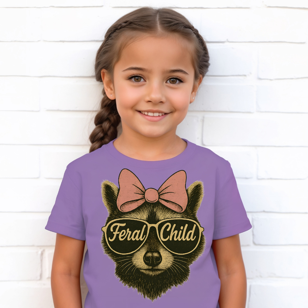 Feral Child Bear Toddler Graphic Tee – Girl Version