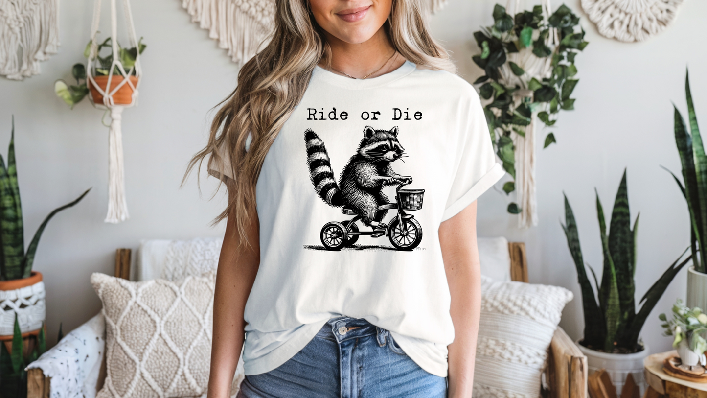 🦝 Ride or Die Raccoon Tee – Softstyle