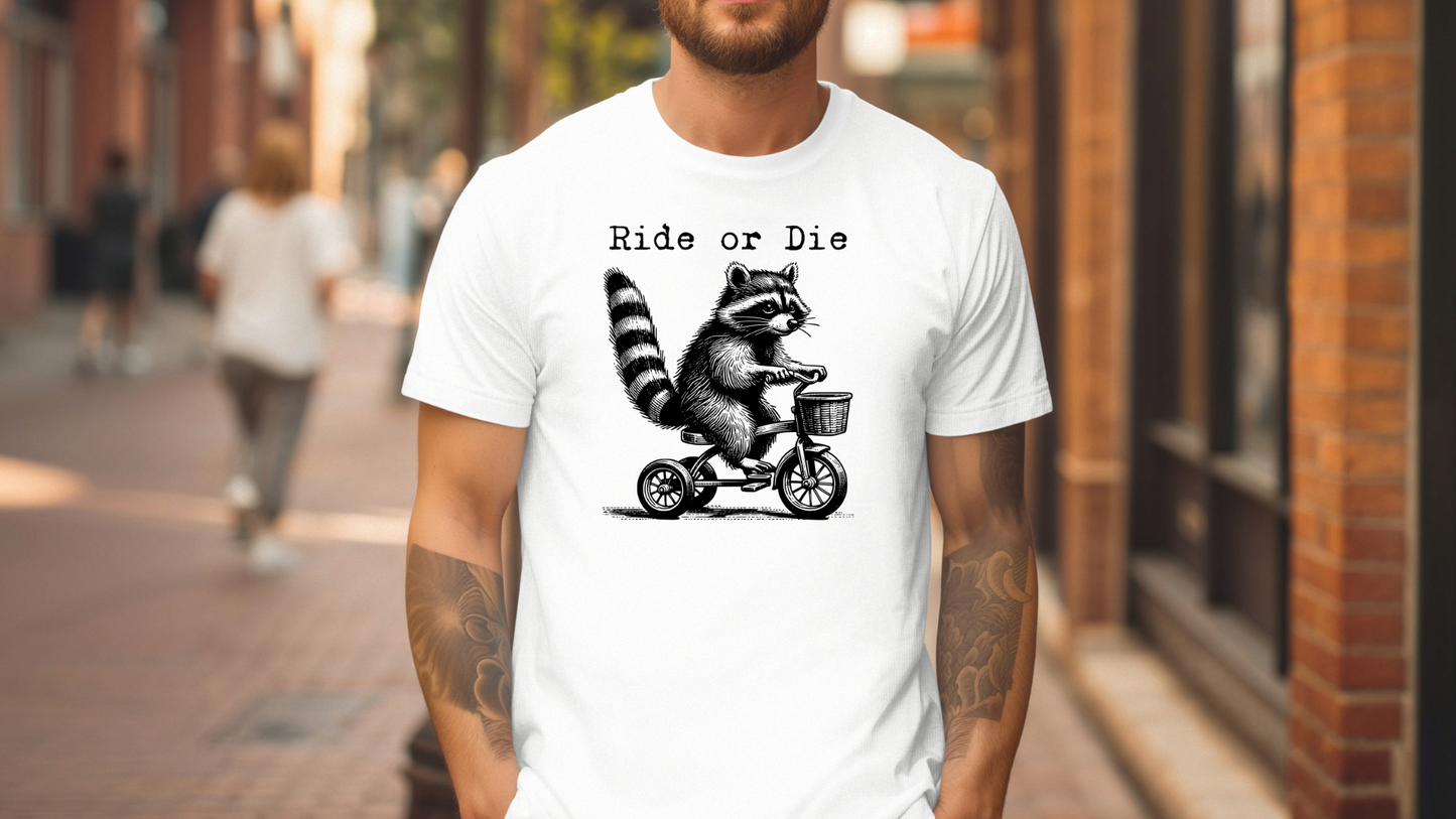 🦝 Ride or Die Raccoon Tee – Softstyle