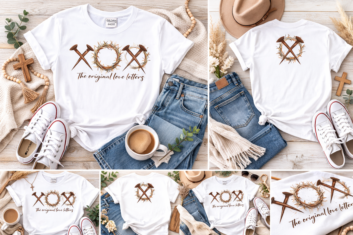 Christian Easter Shirt – “The Original Love Letters” Faith T-Shirt Front and Back Design Softstyle T-Shirt