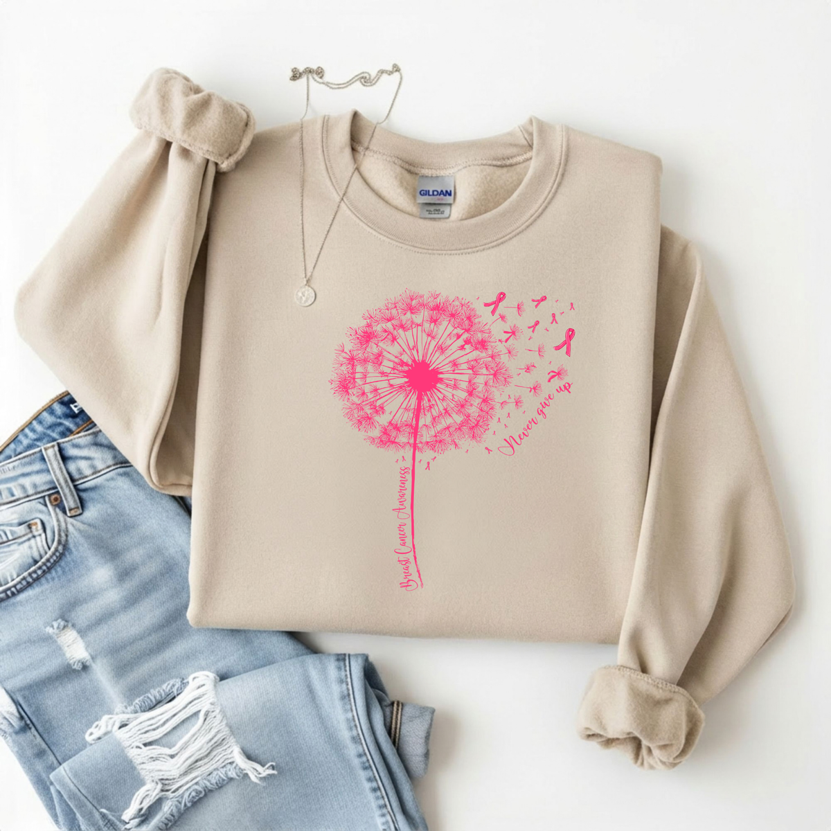 Never Give Up | Breast Cancer Awareness Apparel