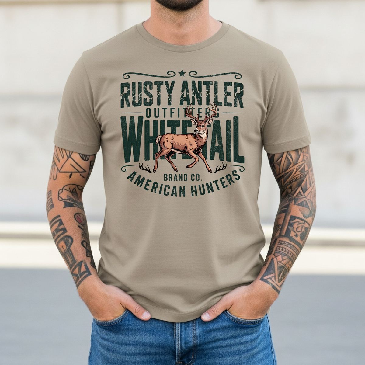 Rusty Antler Whitetail | Hunting Graphic T-Shirt