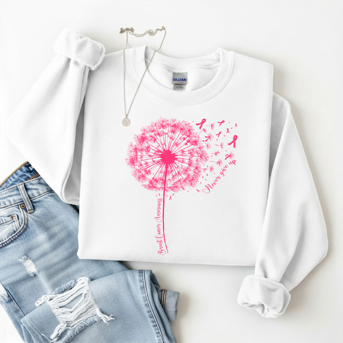 Never Give Up | Breast Cancer Awareness Apparel