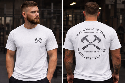 Sweat More In Training Bleed Less In Battle Shirt | Warrior Gym Softstyle Tee