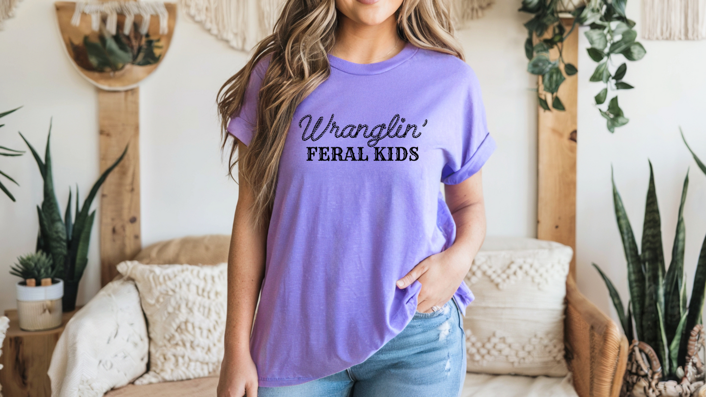 Wranglin’ Feral Kids – Comfort Colors Premium Tee