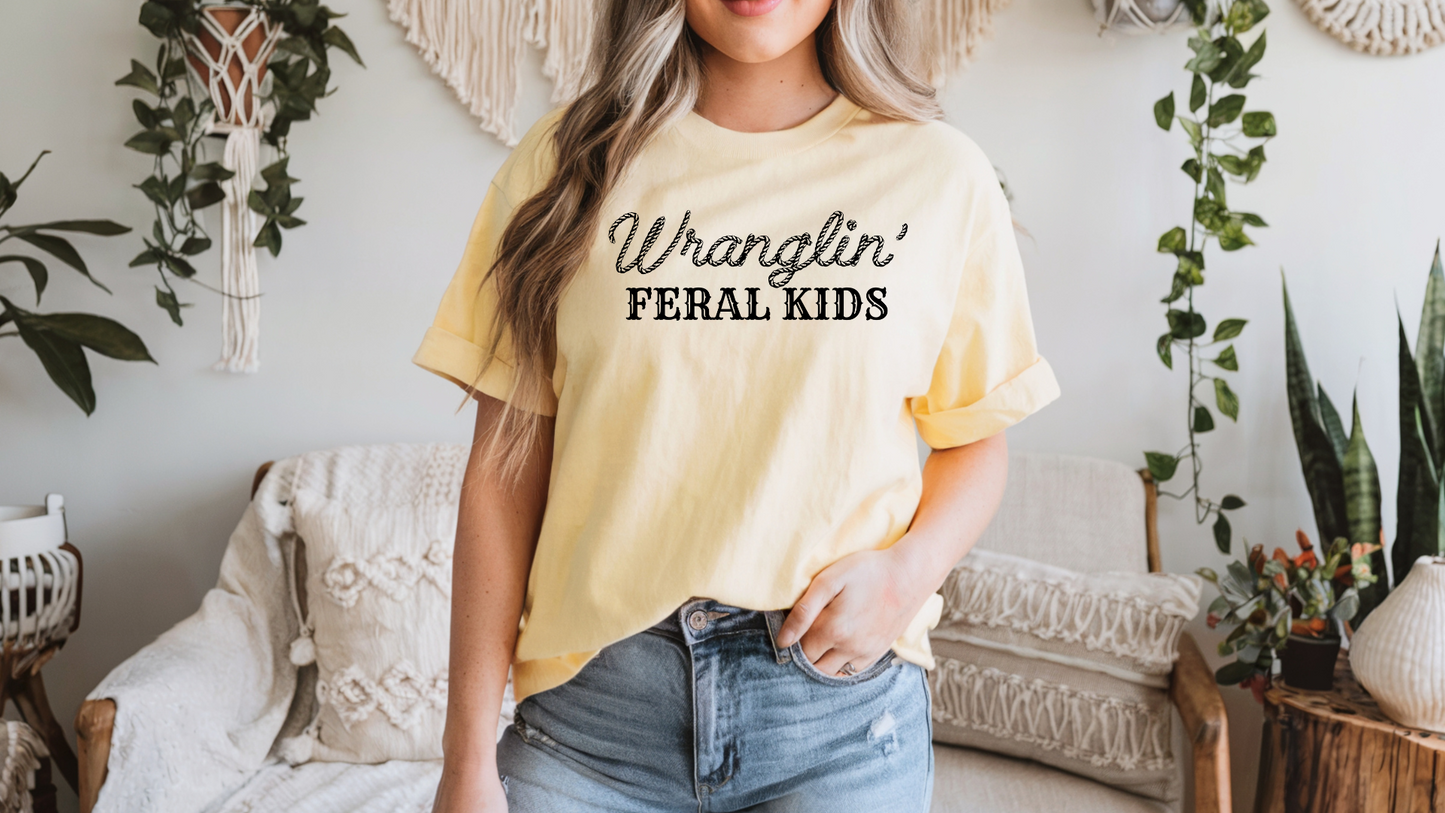 Wranglin’ Feral Kids – Comfort Colors Premium Tee